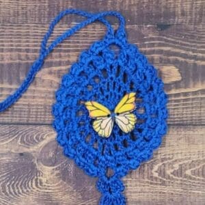 Yellow Butterfly on Royal Blue Flutter Charm