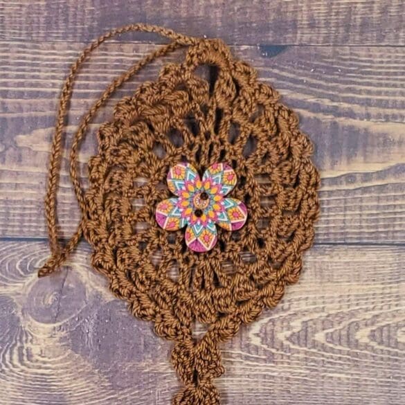 Southwest Pink Flower on Cocoa Bloom Charm