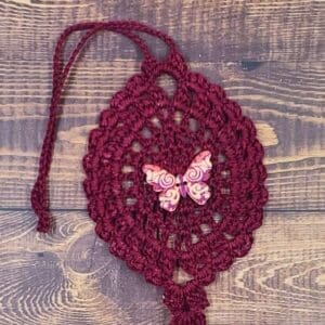 Swirl Butterfly on Burgundy Flutter Charm