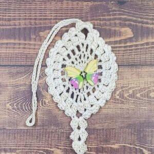 Lime and Magenta Butterfly on Natural Flutter Charm