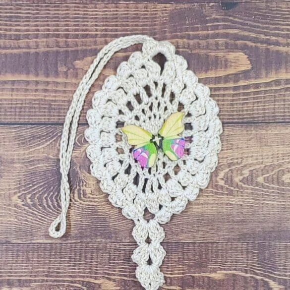 Lime and Magenta Butterfly on Natural Flutter Charm