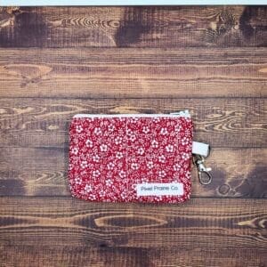 White and Red Keychain Wallet