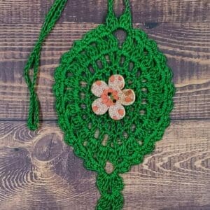 Vintage Flower on Green Bloom Charm