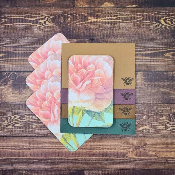 Wild Rose Design Handmade Card & Envelope Set