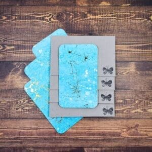 Teal with Metallic Accents Design Handmade Card & Envelope Set