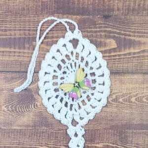 Lime and Magenta Butterfly on White Flutter Charm