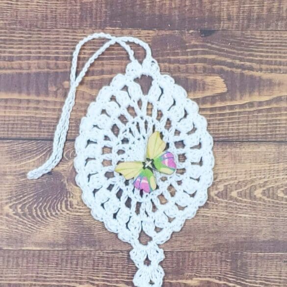 Lime and Magenta Butterfly on White Flutter Charm