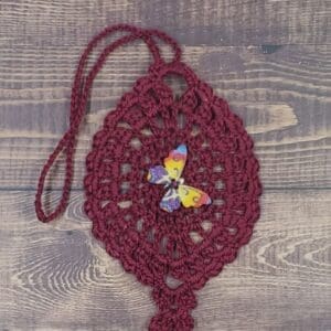 Color Burst Butterfly on Burgundy Flutter Charm