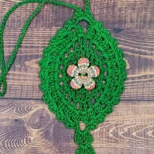 Sunburst Flower on Green Bloom Charm