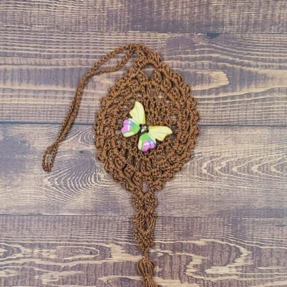 Lime and Magenta Butterfly on Cocoa Flutter Charm