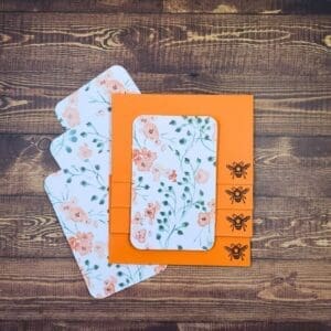 Orange Flowers Design Handmade Card & Envelope Set