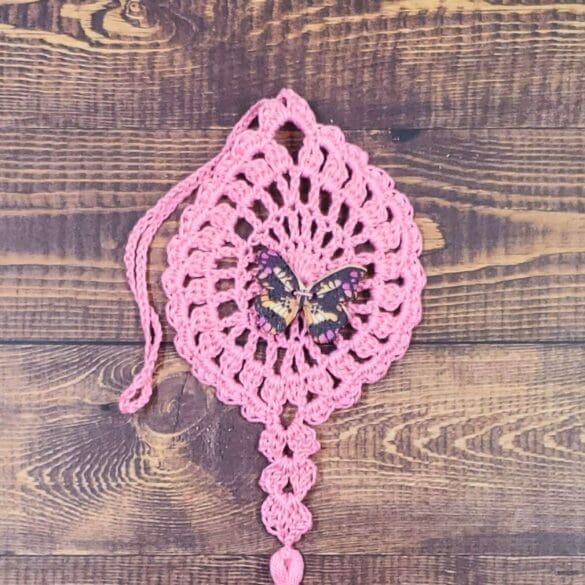 Magenta and Black Butterfly on Pastel Pink Flutter Charm