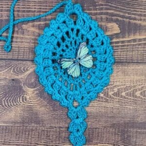Prairie Green Butterfly on Teal Flutter Charm