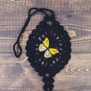 Yellow Butterfly on Black Flutter Charm