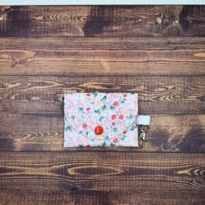 Ditzy Pink Garden Large Earbud Case