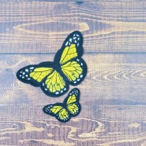 Large and Mini Embroidered Iron-On Butterfly Patch Set