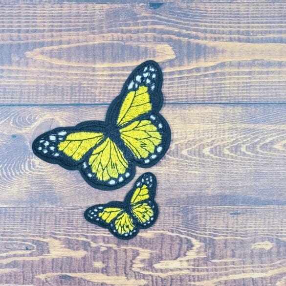 Large and Mini Embroidered Iron-On Butterfly Patch Set