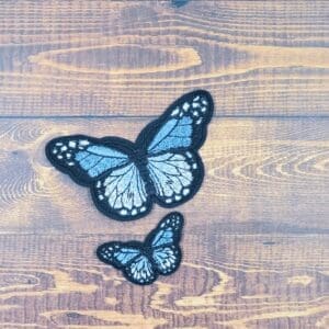 Large and Mini Embroidered Iron-On Butterfly Patch Set