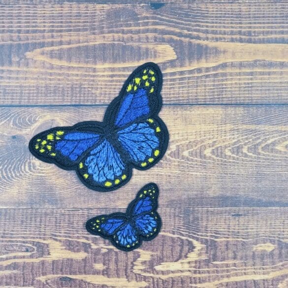 Large and Mini Embroidered Iron-On Butterfly Patch Set