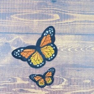 Large and Mini Embroidered Iron-On Butterfly Patch Set