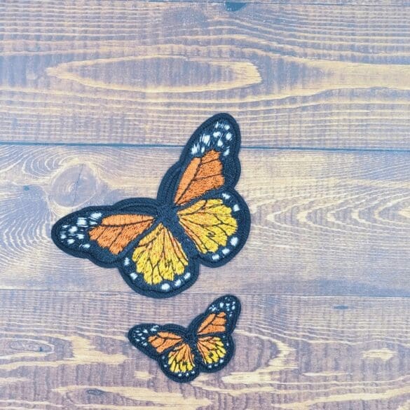 Large and Mini Embroidered Iron-On Butterfly Patch Set
