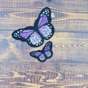 Large and Mini Embroidered Iron-On Butterfly Patch Set