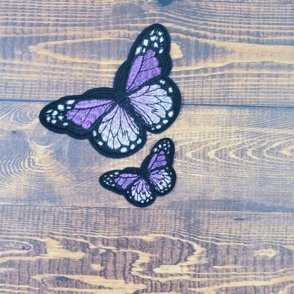 Large and Mini Embroidered Iron-On Butterfly Patch Set