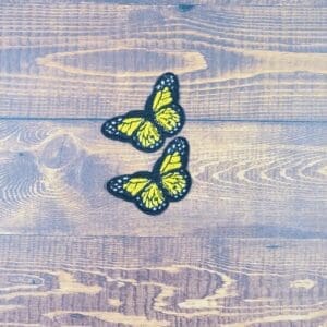 Set of Two Mini Embroidered Iron-On Butterfly Patches