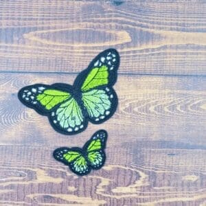 Large and Mini Embroidered Iron-On Butterfly Patch Set