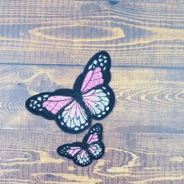 Large and Mini Embroidered Iron-On Butterfly Patch Set