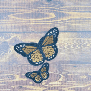 Large and Mini Embroidered Iron-On Butterfly Patch Set