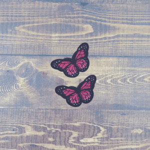 Set of Two Mini Embroidered Iron-On Butterfly Patches