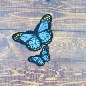 Large and Mini Embroidered Iron-On Butterfly Patch Set