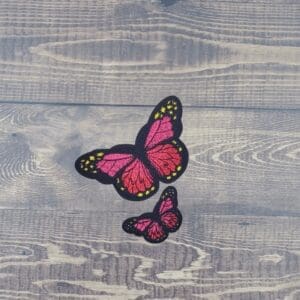 Large and Mini Embroidered Iron-On Butterfly Patch Set