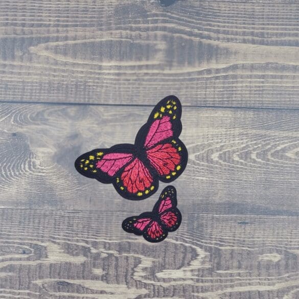 Large and Mini Embroidered Iron-On Butterfly Patch Set