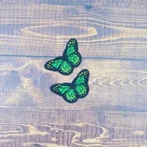Set of Two Mini Embroidered Iron-On Butterfly Patches